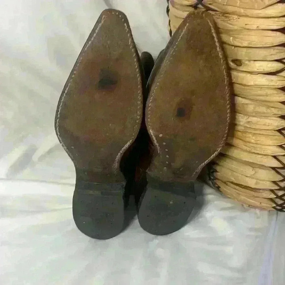 Vintage Texas Mens Western Leather Boots Size 9EE - Picture 8 of 10